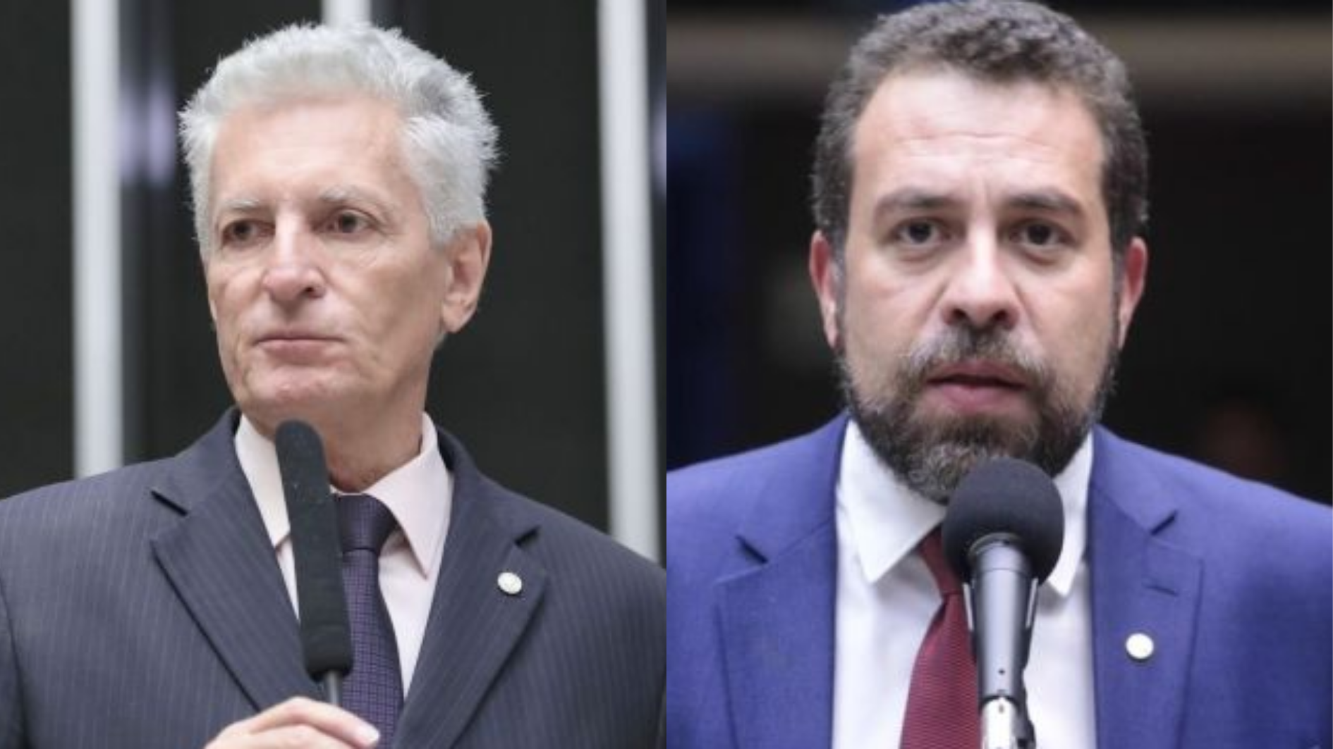 Montagem com os deputados federais Rogério Correia (PT-MG) e Guilherme Boulos (PSOL-SP)