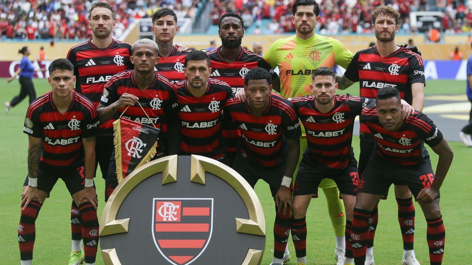 Equipe do Flamengo contra o Bayern de Munique