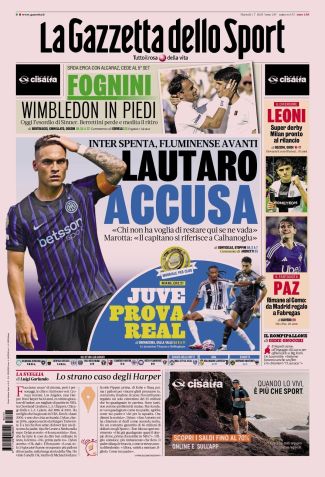 Capa de La Gazzetta dello Sport desta terça-feira (1º) • Reprodução