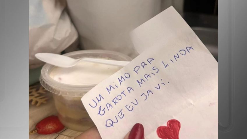 Bilhete enviado junto com o bolo de pote contaminado que matou jovem de 17 anos em SP • Reprodução