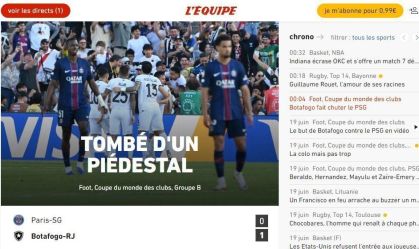 “Caiu do pedestal”: jornais franceses comentam vitória do Botafogo sobre PSG