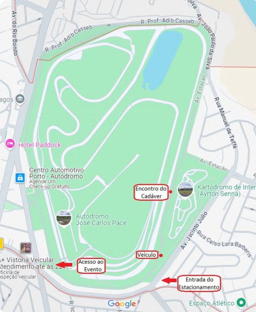 Mapa do local em que empresário foi encontrado morto em Interlagos • CNN