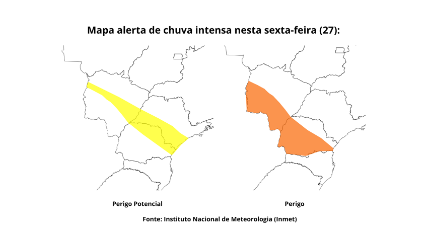 Mapa risco de chuvas intensas • Instituto Nacional de Meteorologia (Inmet)