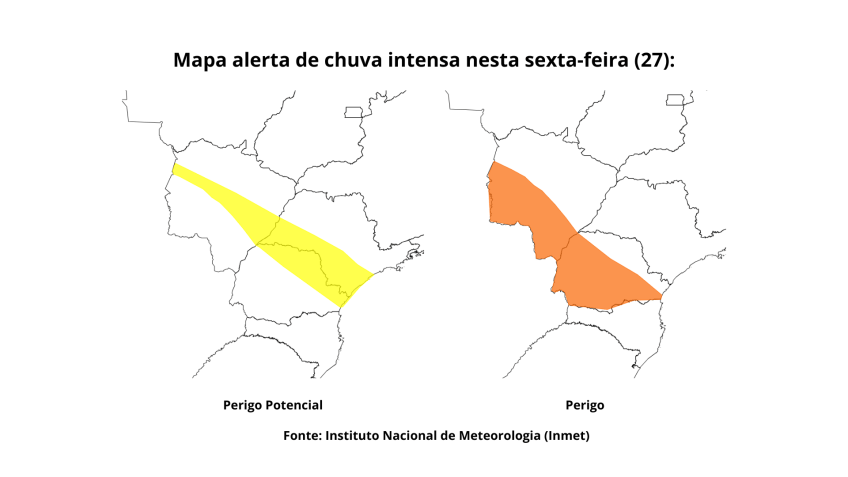 Mapa risco de chuvas intensas • Instituto Nacional de Meteorologia (Inmet)
