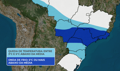 Frente fria perde força e temperaturas amenas voltam na próxima semana