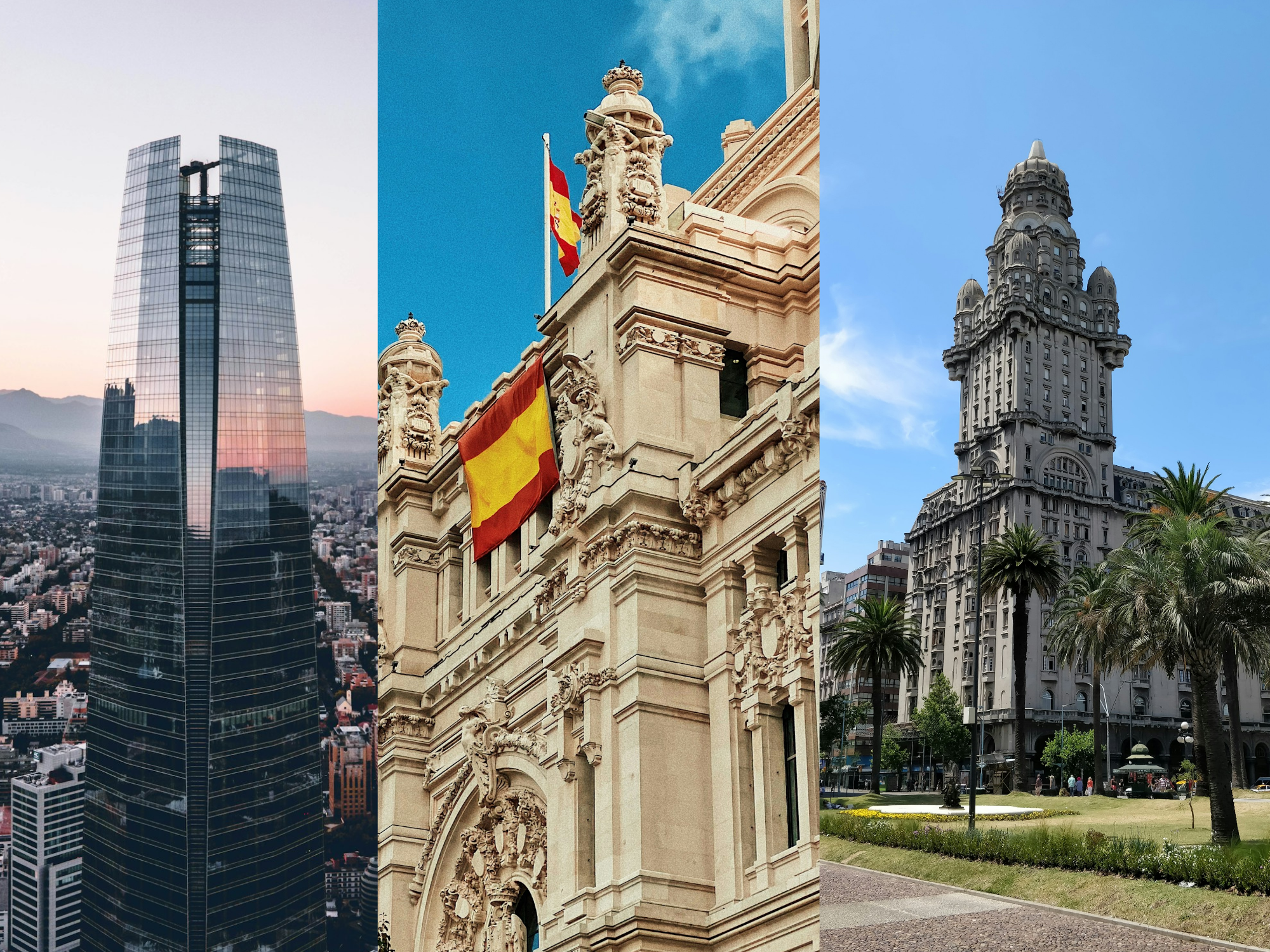 Santiago, Madrid e Montevidéu