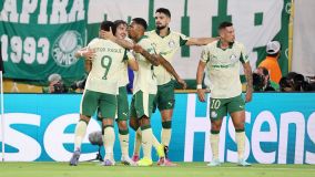 Palmeiras comemora gol de empate contra o Inter Miami no Mundial de Clubes
