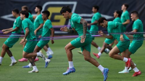 Jogadores do Palmeiras durante treino