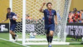 João Neves comemora o gol do PSG sobre o Inter Miami