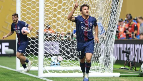 João Neves comemora o gol do PSG sobre o Inter Miami