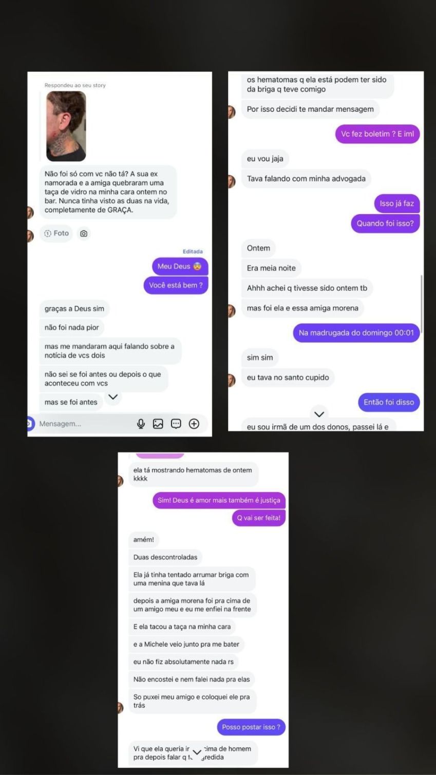 MC Brisola expõe prints sobre a ex-namorada • Reprodução