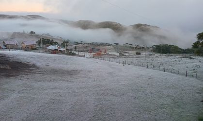 Frente fria: Serra Gaúcha amanhece com geada e temperatura negativa