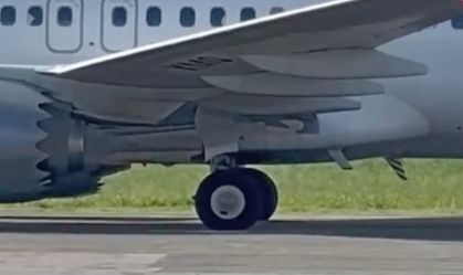 Asfalto cede e avião afunda no aeroporto de Fernando de Noronha