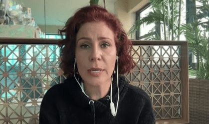 A deputada federal Carla Zambelli (PL-SP) em entrevista a CNN