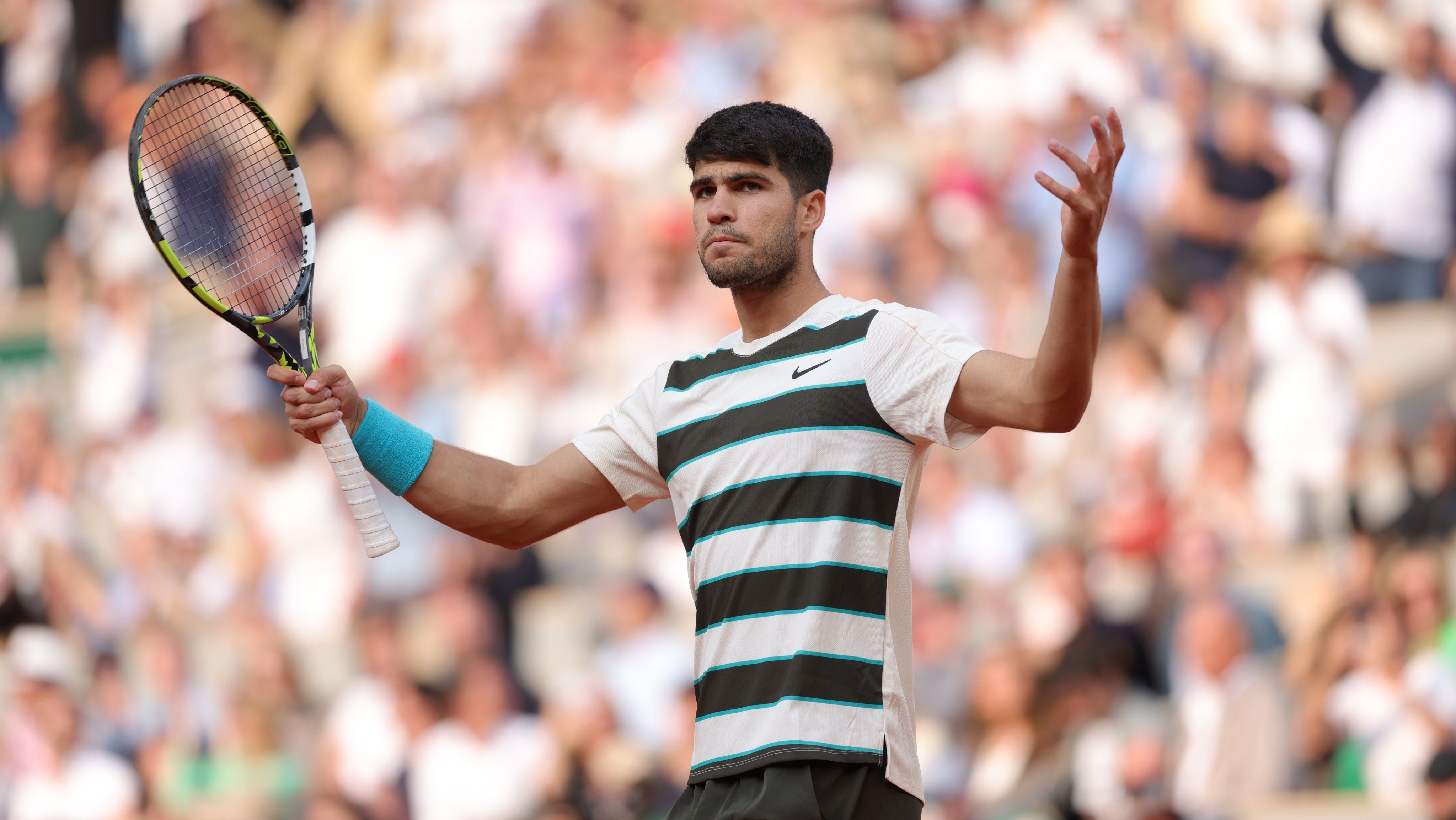 Carlos Alcaraz na final de Roland Garros