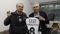 Presidente interino do Corinthians recebe Ancelotti na Neo Química Arena