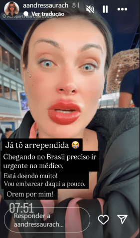 Story publicado por Andressa Urach no Instagram • Reprodução
