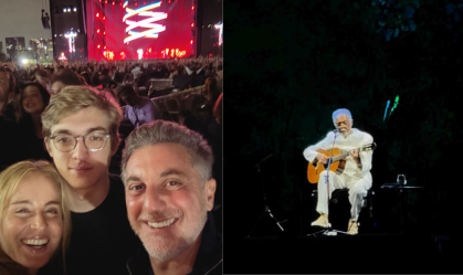 Angélica e Luciano Huck curtem show de Gilberto Gil ao lado do filho