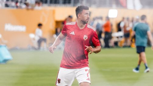 O aquecimento do Al-Ahly antes do jogo contra o Porto, no Mundial de Clubes
