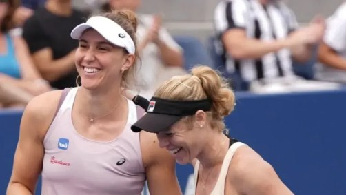 Bia Haddad e Laura Siegemund em ação no US Open de 2024