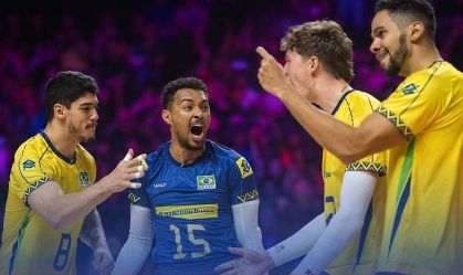 Brasil vence Itália no tie-break e segue líder da Liga das Nações de Vôlei