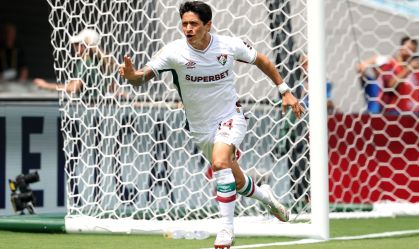 Germán Cano comemora gol do Fluminense sobre a Inter de Milão