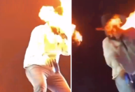 Cantor sertanejo sofre queimaduras no rosto durante show; veja vídeo