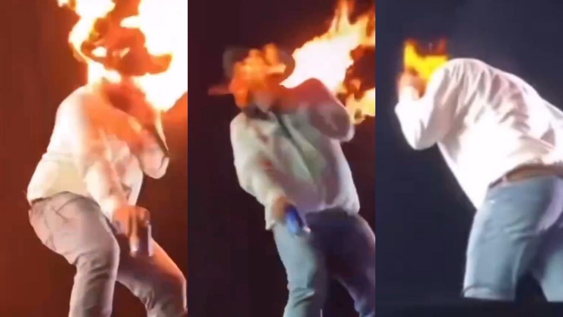 Cantor sertanejo Léo precisou ser atendido por bombeiros depois do rosto pegar fogo • Instagram/Leo e Raphael