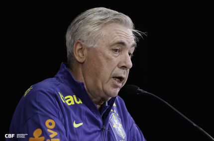 Carlo Ancelotti em entrevista coletiva pela Seleção Brasileira