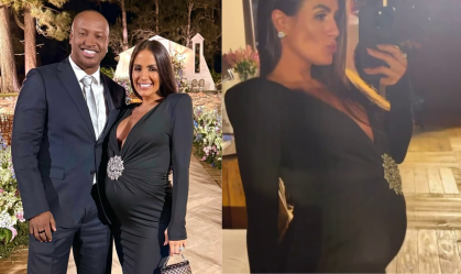 Carol Peixinho exibe barrigão em casamento de Giovanna Lancellotti; veja