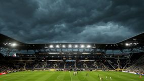 Nuvens pesadas sobre o TQL Stadium, em Cincinnati, que recebe Pachuca x Salzburg pelo Mundial de Clubes