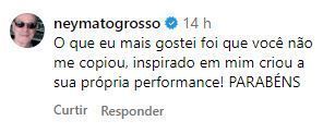 Cantor elogiou performance do adolescente • Reprodução / Instagram