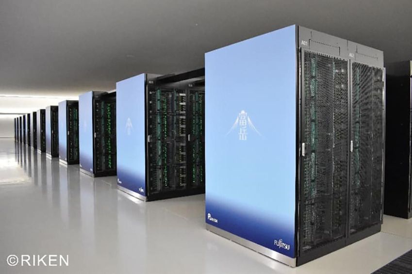 O computador Fugaku disponibilizou entre 20 mil e 80 mil CPUs durante a simulação • Riken/Divulgação