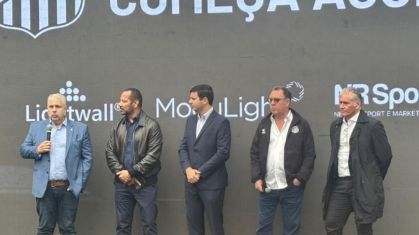 Neymar Pai em cerimônia de entrega da reforma do CT Rei Pelé