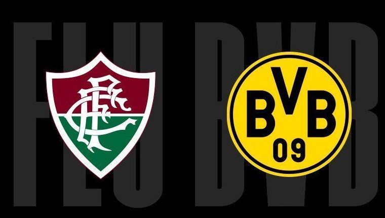 Escudos de Fluminense e Dortmund
