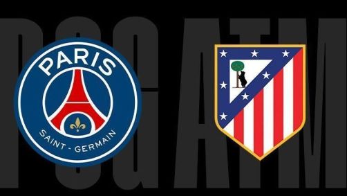 Escudos de PSG e Atlético de Madrid
