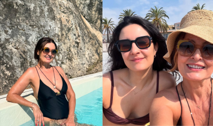 Fátima Bernardes viaja para a praia com a filha e publica fotos; veja