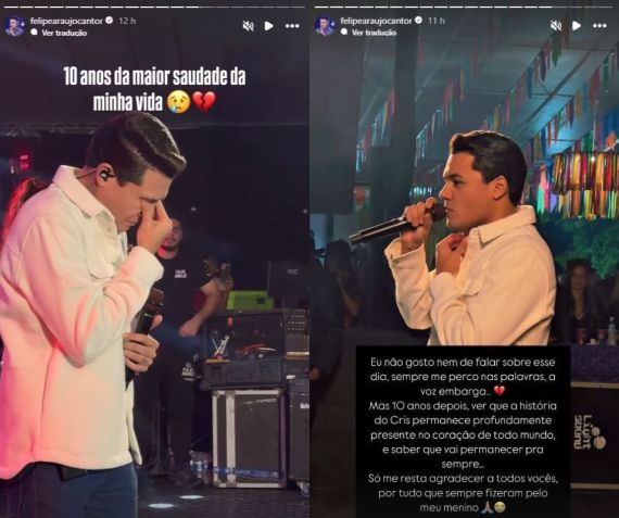 Felipe Araújo revelou que não costuma falar sobre o dia da morte do irmão • Instagram/Felipe Araújo