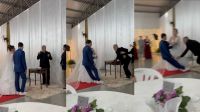 Vídeo: noivo desmaia durante casamento em Santa Catarina