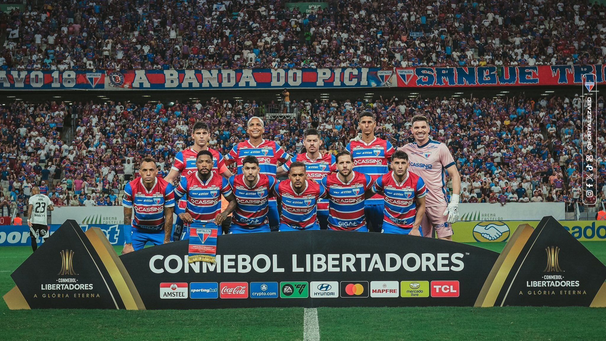 Time do Fortaleza em jogo da Libertadores