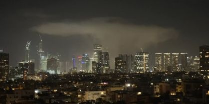 Nuvem de fumaça em Tel Aviv