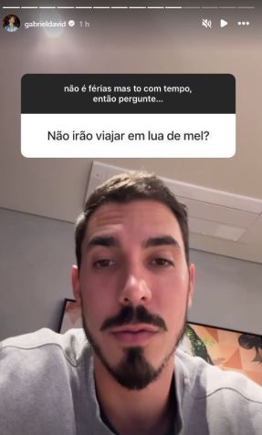 Gabriel David foi questionado sobre futuros planos do casal • Instagram/Gabriel David