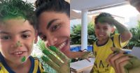 Gabriela Versiani se diverte com Léo, filho de Huff e Marília Mendonça