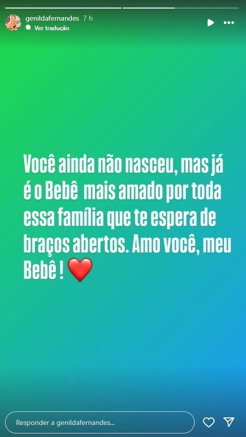 Mãe da influenciadora, Genilda Fernandes comemorou a novidade • Instagram/Genilda Fernandes