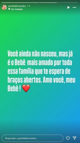 Mãe da influenciadora, Genilda Fernandes comemorou a novidade • Instagram/Genilda Fernandes