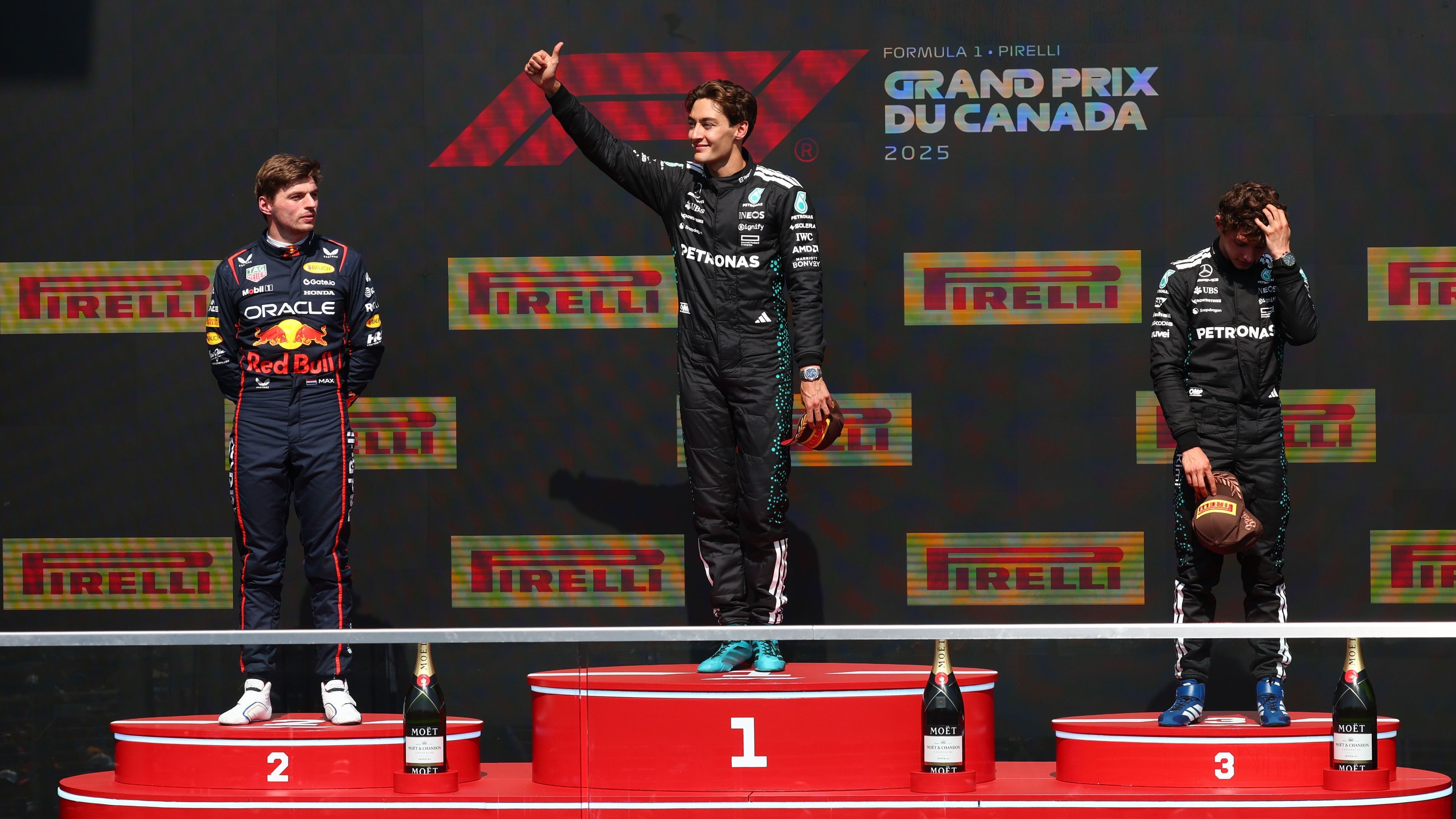 George Russell comemora a vitória no GP do Canadá