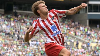 Pablo Barrios comemora gol do Atlético de Madrid sobre o Seattle Sounders