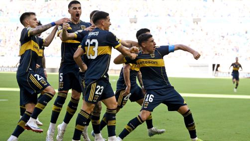 Merentiel comemora seu gol pelo Boca no Mundial de Clubes
