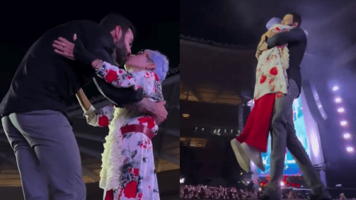 Gusttavo contou que ao ver a fã na plateia resolveu chamá-la para o palco