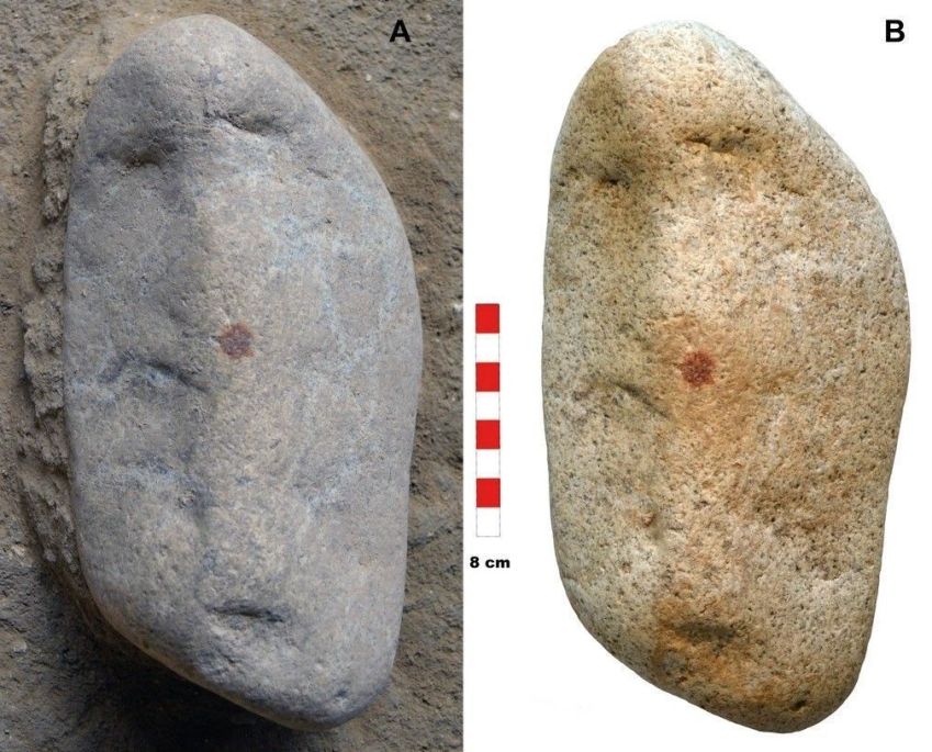 O artigo sugere que a descoberta pode representar uma das primeiras simbolizações faciais humanas na pré-história; especialistas discordam que seja uma arte neandertal • David Álvarez-Alonso/Archaeological and Anthropological Sciences